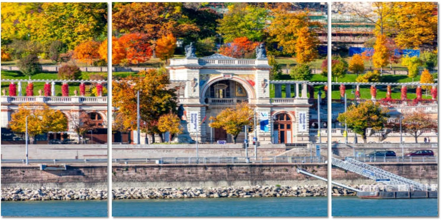 Castle Garden Bazaar (Varkert Bazar) at Royal palace Buda autumn Budap Large Wall Art Decor Canvas Wall Art Paintings Pictures for Bedroom Above Bed