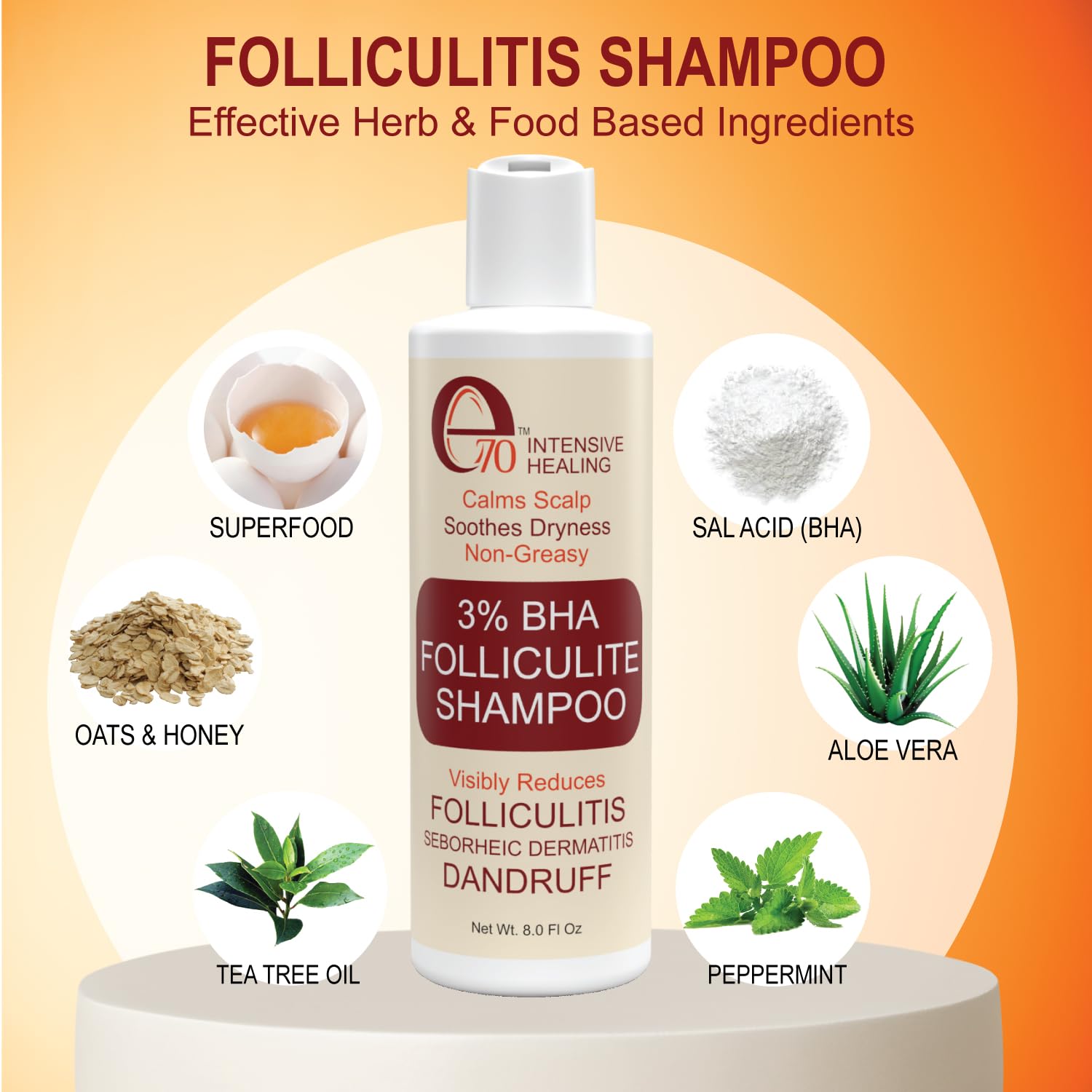 Tratamiento de foliculitis Champú aclarante con ácido salicílico para eliminar la acumulación, para cuero cabelludo normal a graso. Propenso a