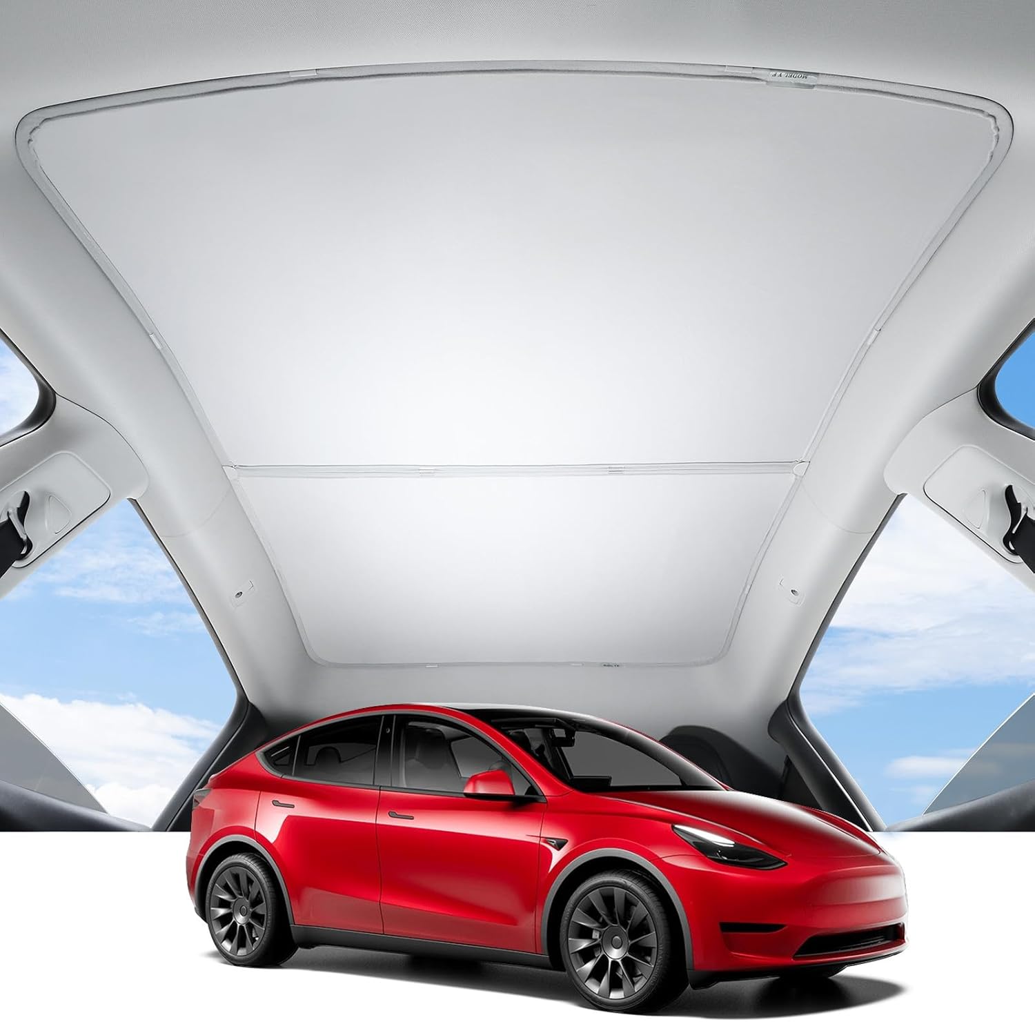 BASENOR Tesla Model Y – Parasol retráctil para techo corredizo para ventana de techo, protección solar, color gris Gen 2