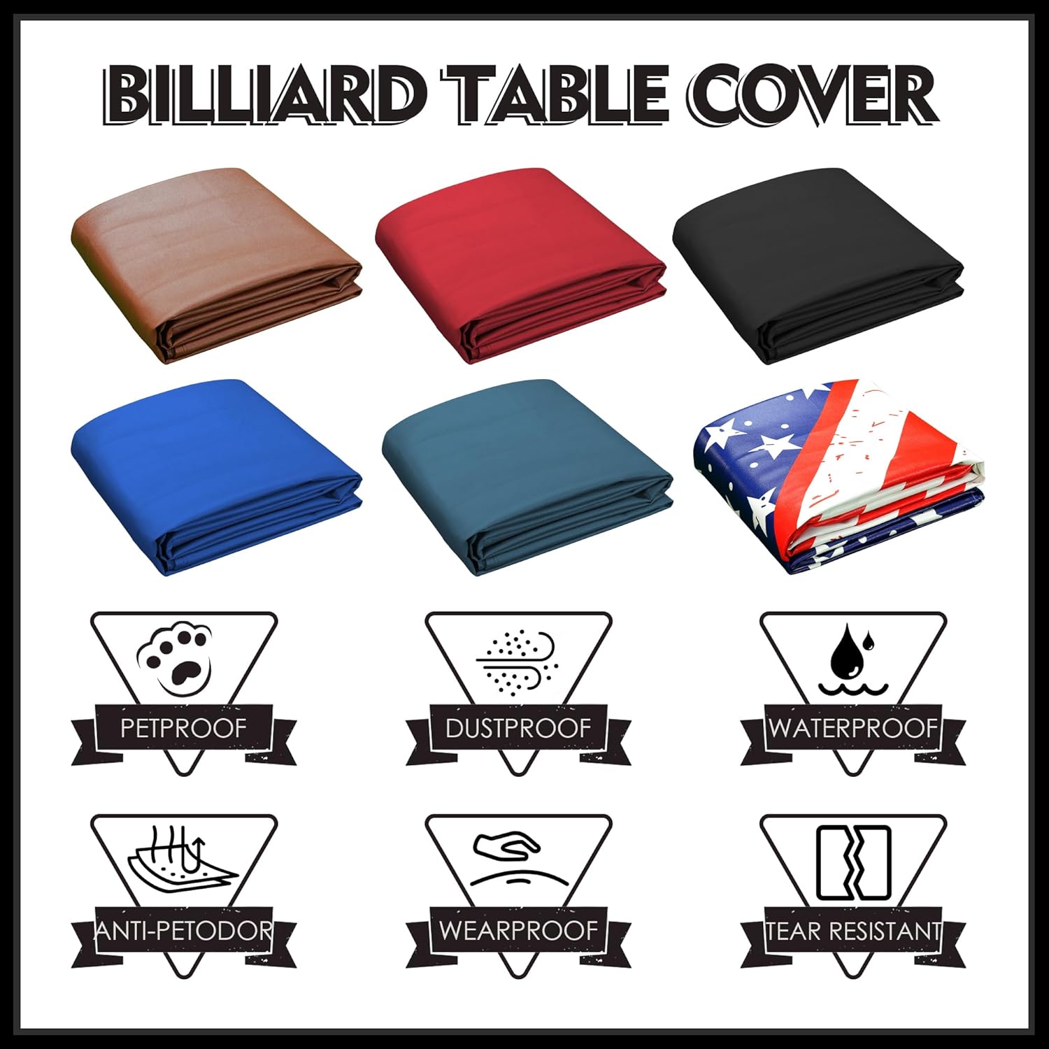 K-Musculo Funda para mesa de billar, de cuero sintético resistente, impermeable y a prueba de desgarros, 6.577.5888.59 pies
