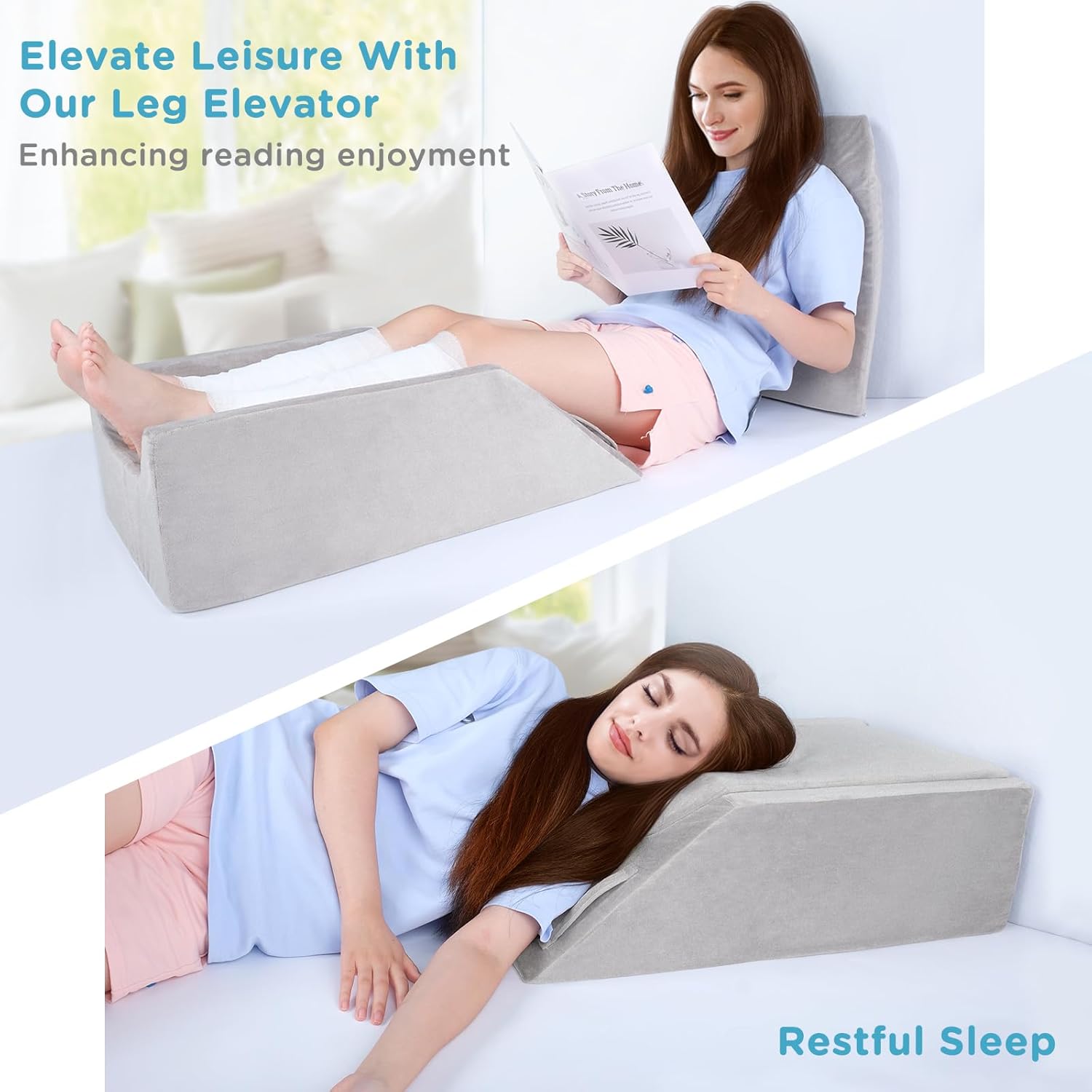 DREAMANIA Almohadas de elevación de piernas para después de la cirugía, almohadas ajustables para las piernas, almohadas de elevación de pies de