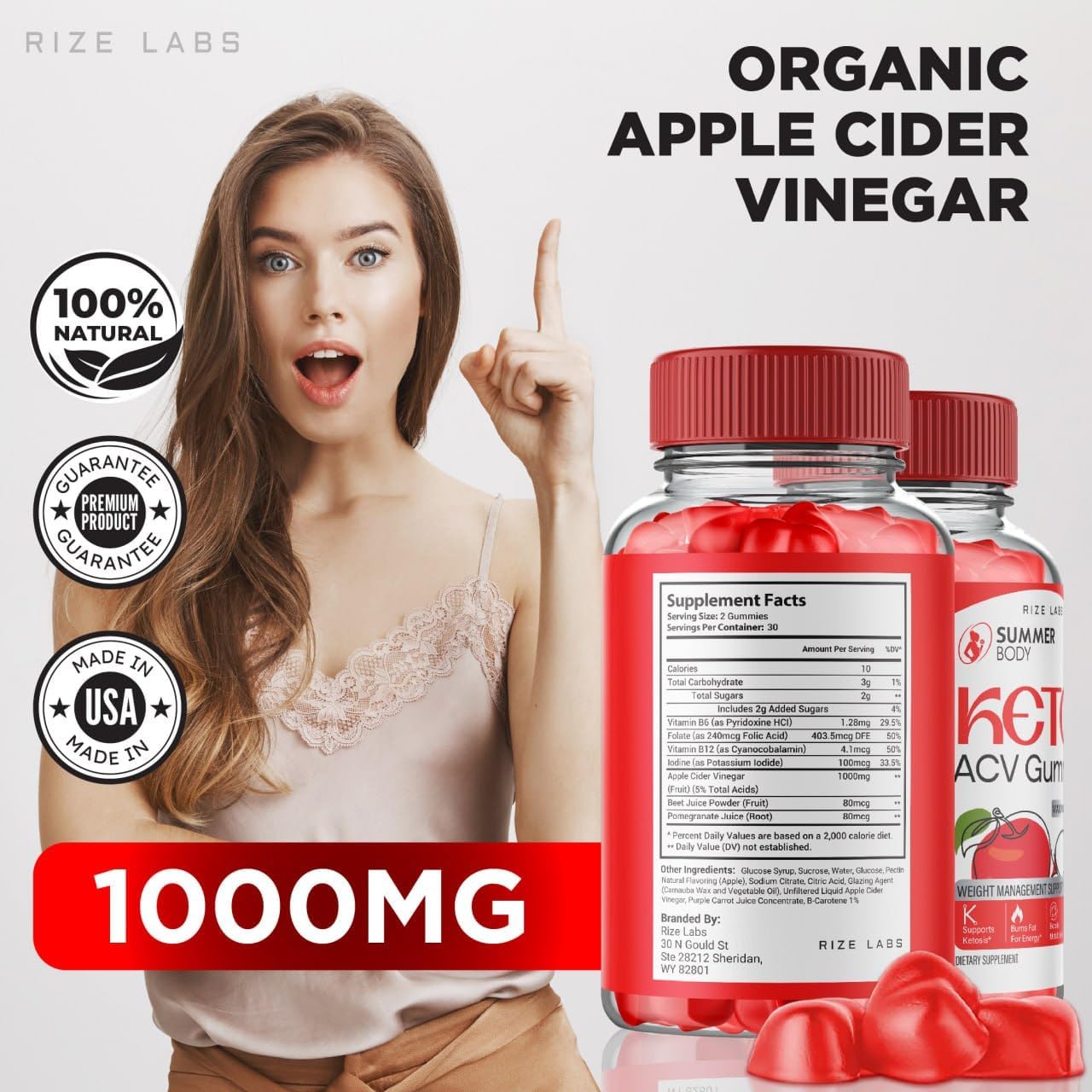 Paquete de 2 gomitas de verano Body Keto + ACV, gomitas Keto de cuerpo de verano para pérdida de peso avanzada, suplemento SummerKeto, gomitas de