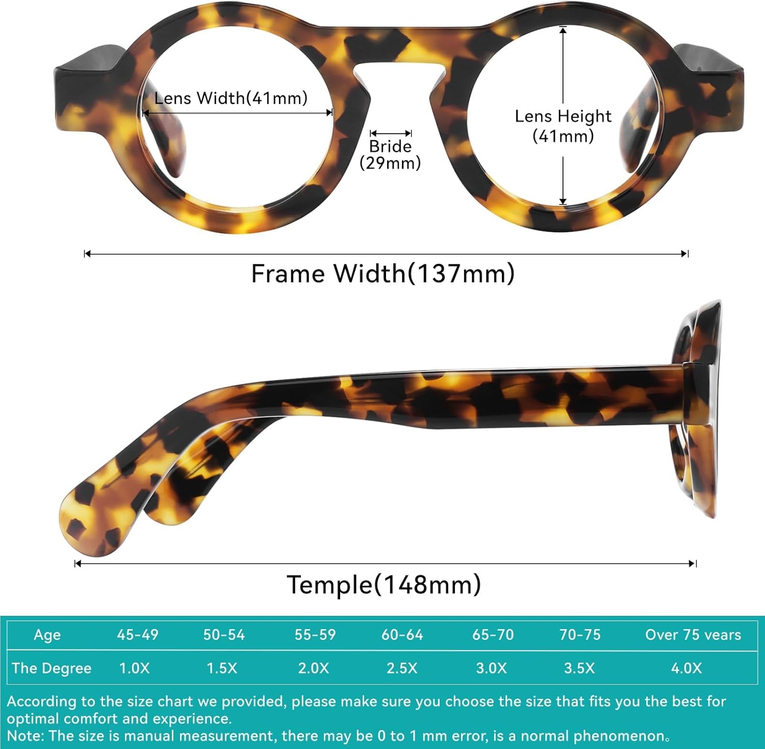 Lentes de lectura con bloqueo de luz azul para hombresmujeres 2.75 Retro Redondo Anti fatiga ocular Carey Reader Milo FT0969