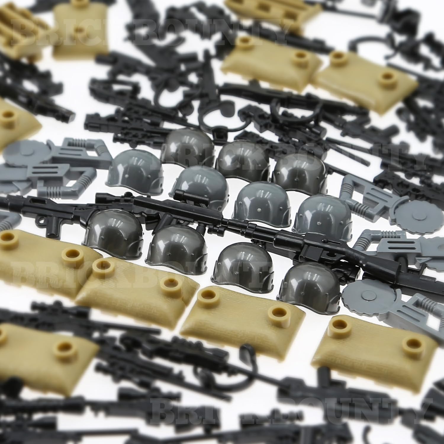 Paquetes de armas para minifiguras de bloques de construcción, equipo del ejército aleatorio para ladrillos-soldado juguete de bases militares WW2
