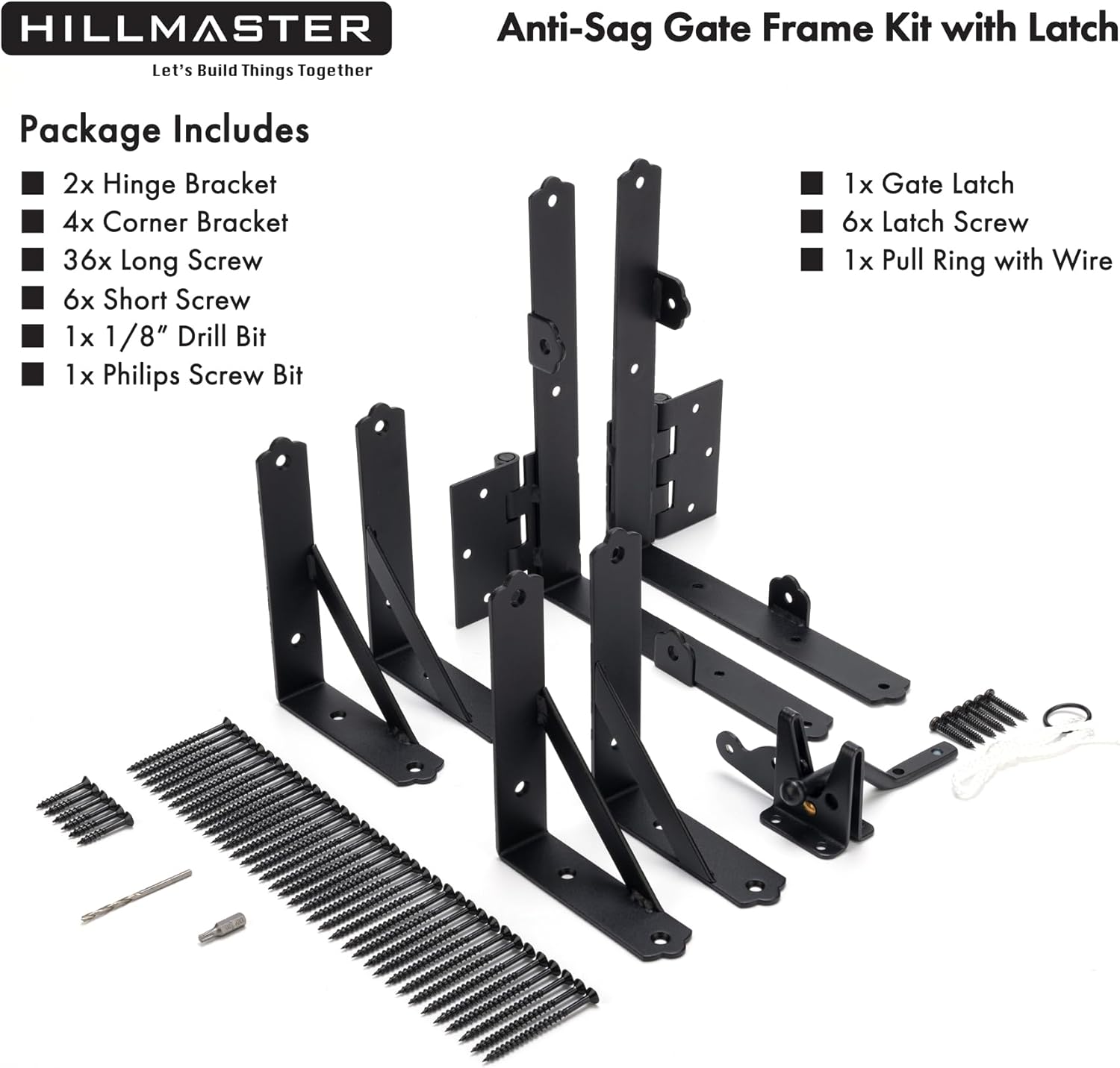 HILLMASTER Juego de 2 marcos de puerta anti hundimiento, soporte de esquina para puerta, accesorios ajustables resistentes con pestillo de puerta