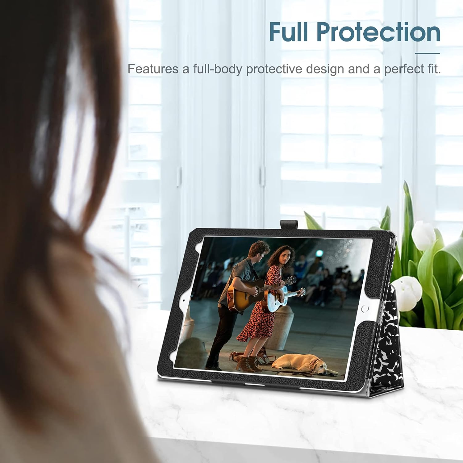 Funda folio para iPad Pro 9.7 de Fintie, de cuero sintético (ajuste entallado) funda protectora con modo atril, función autodormir y autodespertarse