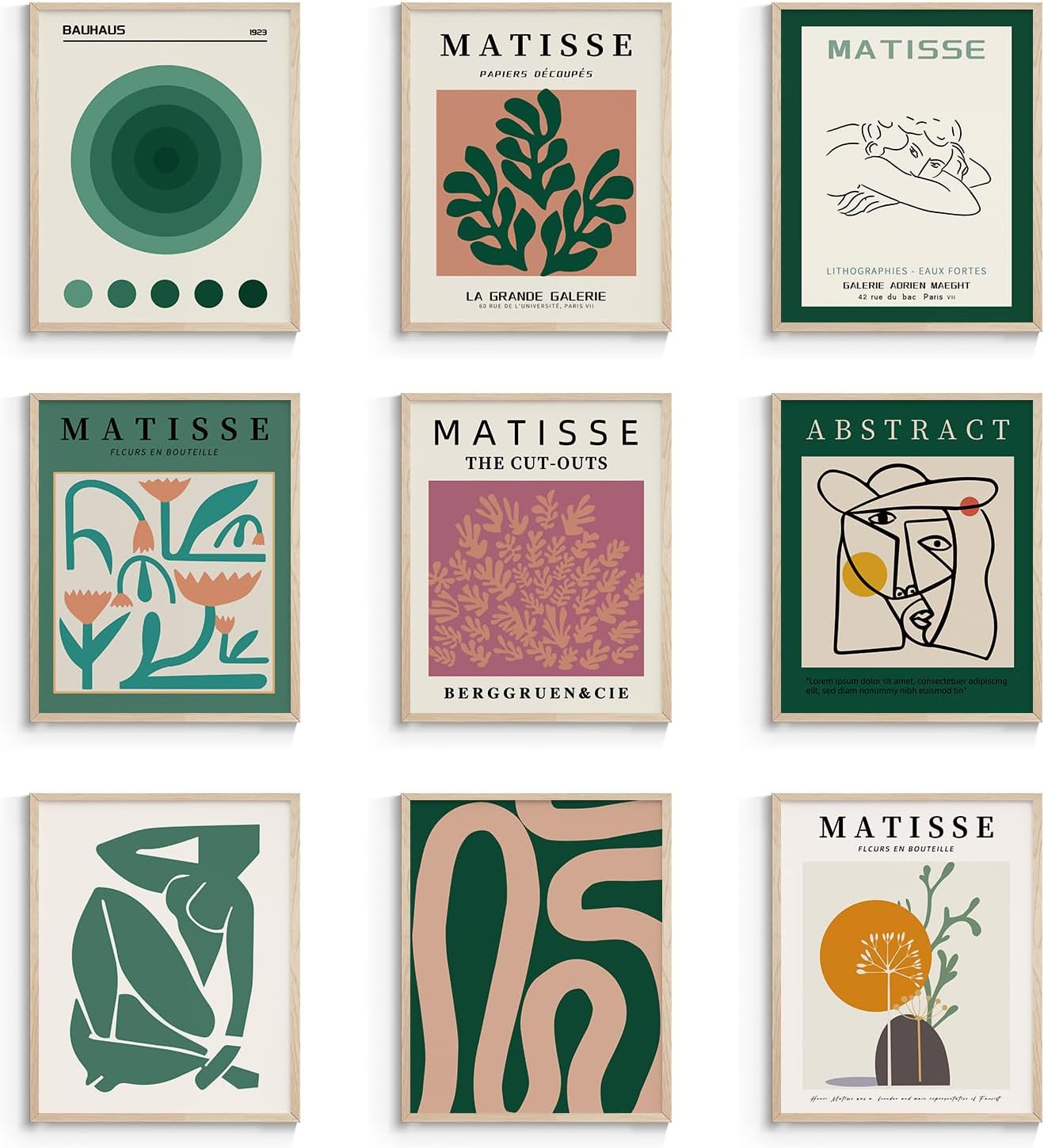 VIYYIEA Sage Matisse – Arte de pared estético para decoración de habitación, póster botánico abstracto para decoración de pared, pósteres de