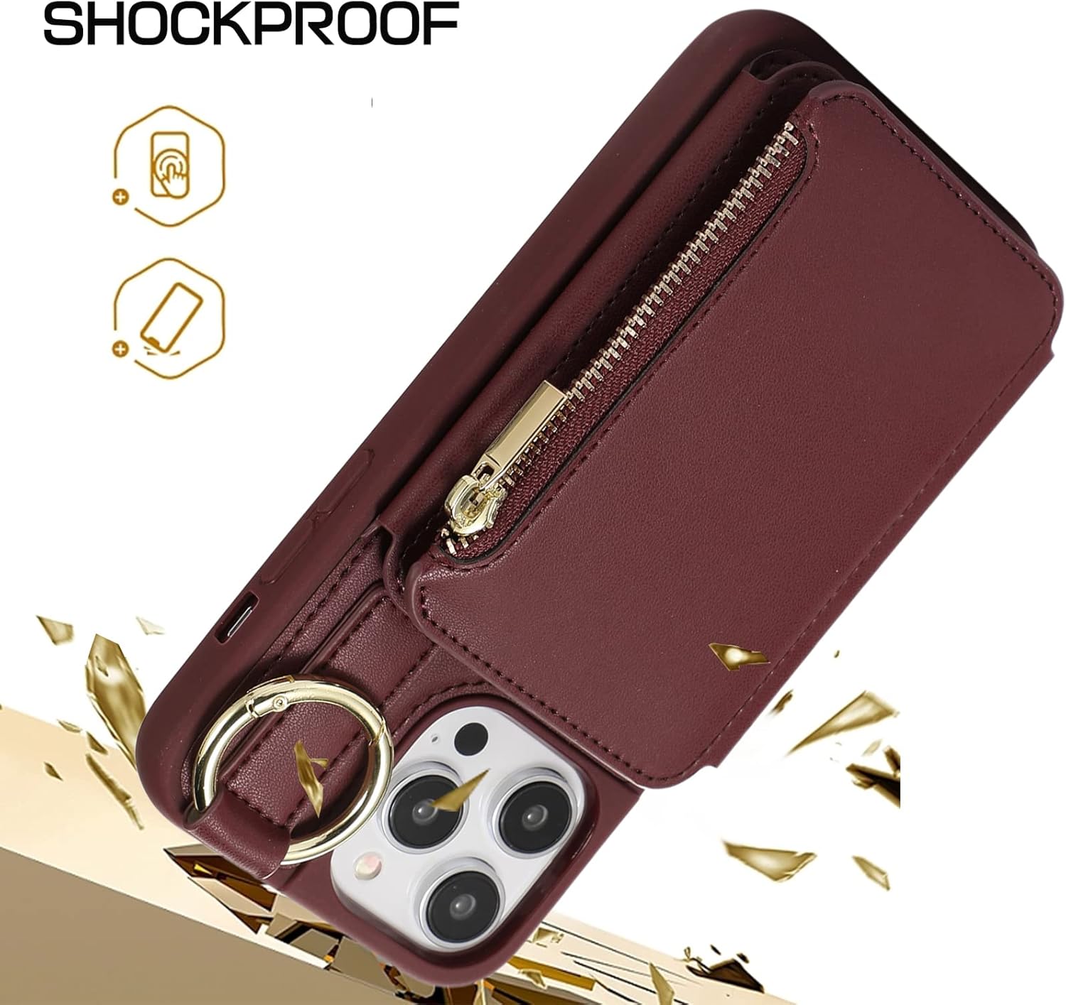 Funda cruzada para iPhone 14 Pro Max de 6.7 pulgadas (rojo vino, iPhone 12 Pro Max 6.7 pulgadas)