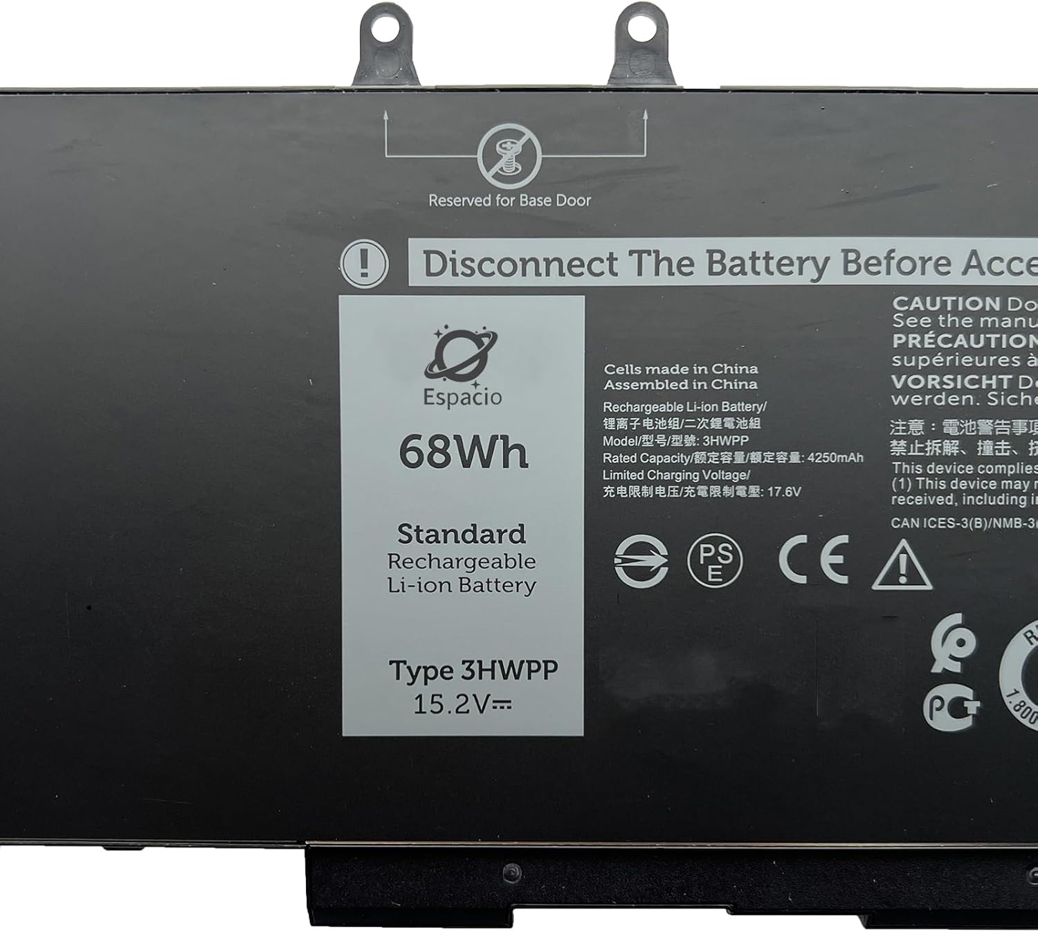 Espacio 3HWPP – Batería para laptop Dell Latitude 5401 E5401 5411 E5411 5501 E5501 5511 E5511 Precision 3541 3551 Inspiron 17 7500 7506 2 en 1 Serie