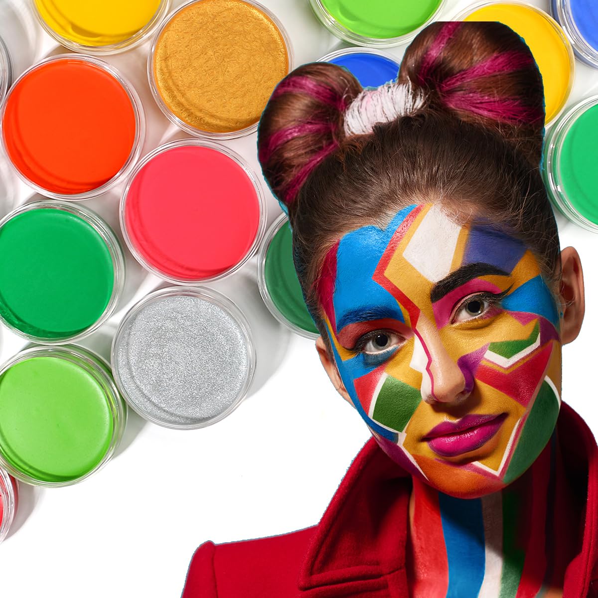 Pintura facial profesional en crema para el cuerpo, pintura facial a base de aceite, maquillaje para niños y adultos, un solo color, Halloween, SFX,