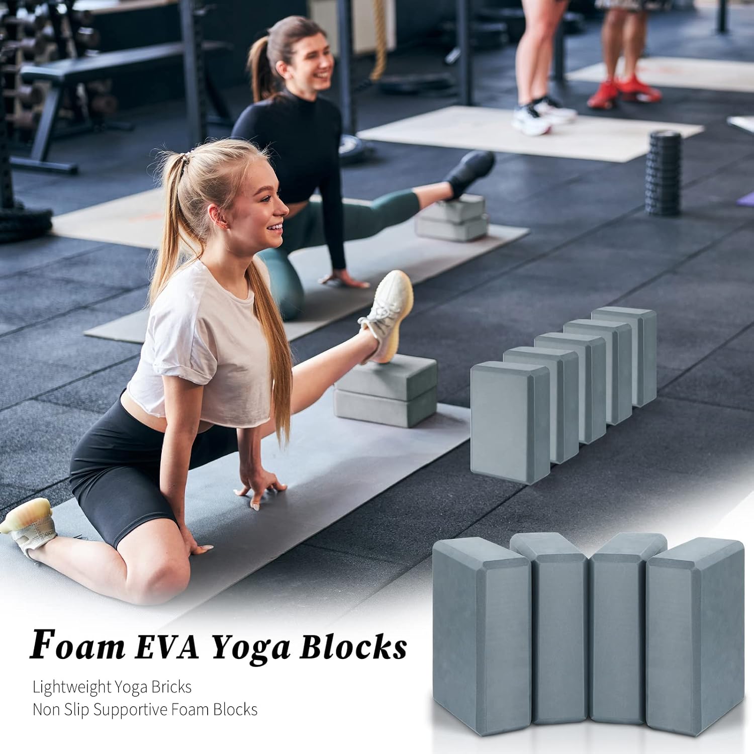 Bloques de yoga de espuma EVA suave, bloques de apoyo para yoga, ladrillo antideslizante, equipo de yoga para pilates, ejercicio, entrenamiento,