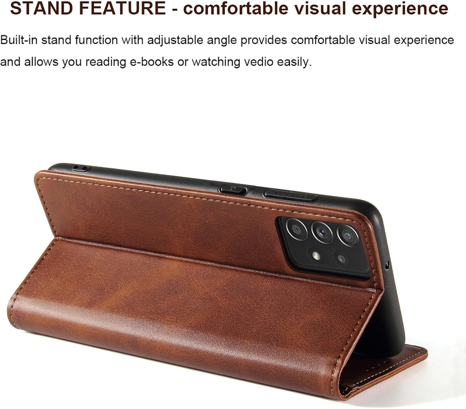 Funda para Samsung Galaxy A53, Funda De Cuero PU Premium Billetera Con Titular De La Tarjeta Kickstand Cierre Magnético Incorporado Flip Folio