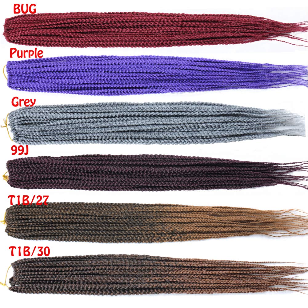Mayloss 6 paqueteslote (14182430) pulgadas, 20 hebras por paquete de 3 extensiones de cabello de ganchillo trenzadas, 3 unidades, extensiones de