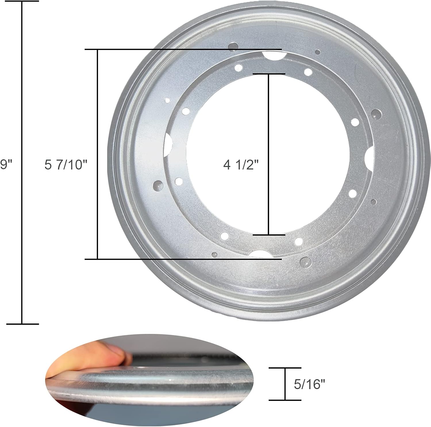 Lazy Susan Hardware – Juego de 2 rodamientos giratorios de 9 pulgadas de grosor, capacidad de carga de 750 libras, base giratoria para mesa