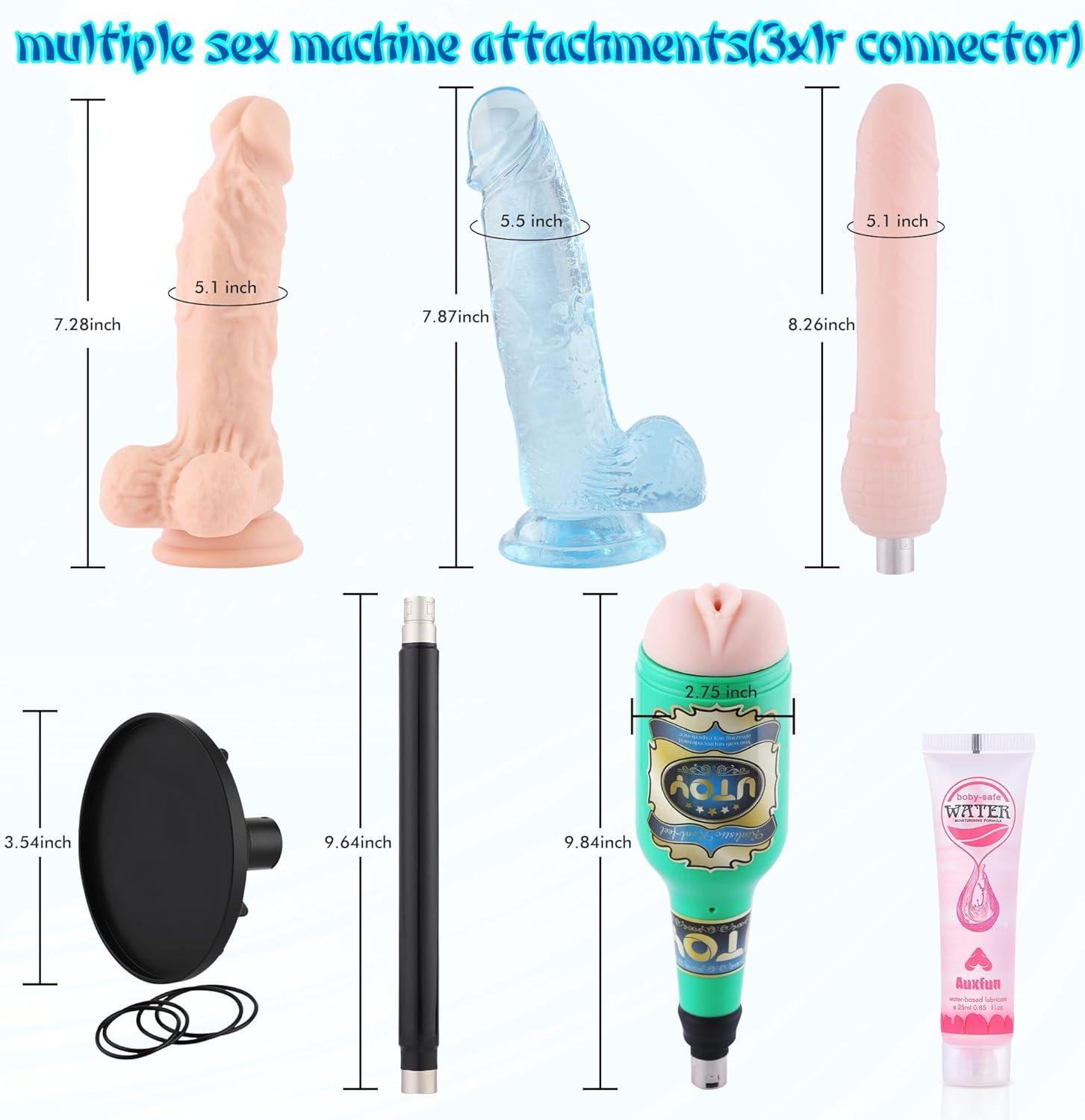 Auxfun Máquina de empuje sexual automática con masturbador, juguete para adultos para hombres y parejas con ventosa de 3.5 pulgadas y enormes