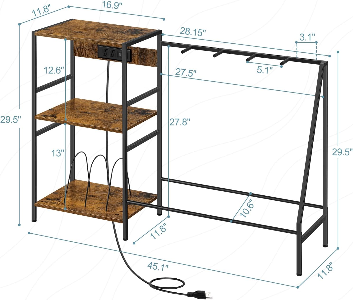 OYEAL Soporte para guitarra eléctrica con almacenamiento de discos de vinilo, soporte para múltiples guitarras con estación de carga para acústico,
