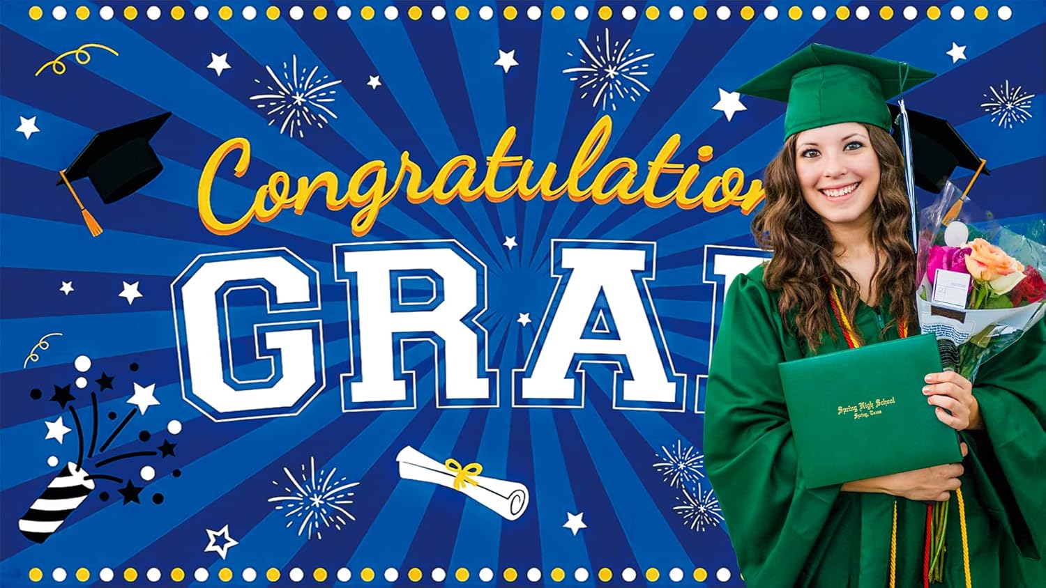 Fondo decorativo para la temporada de graduación 2023, pancarta de felicitación de graduación para fotografía de graduación, pancarta de fondo de