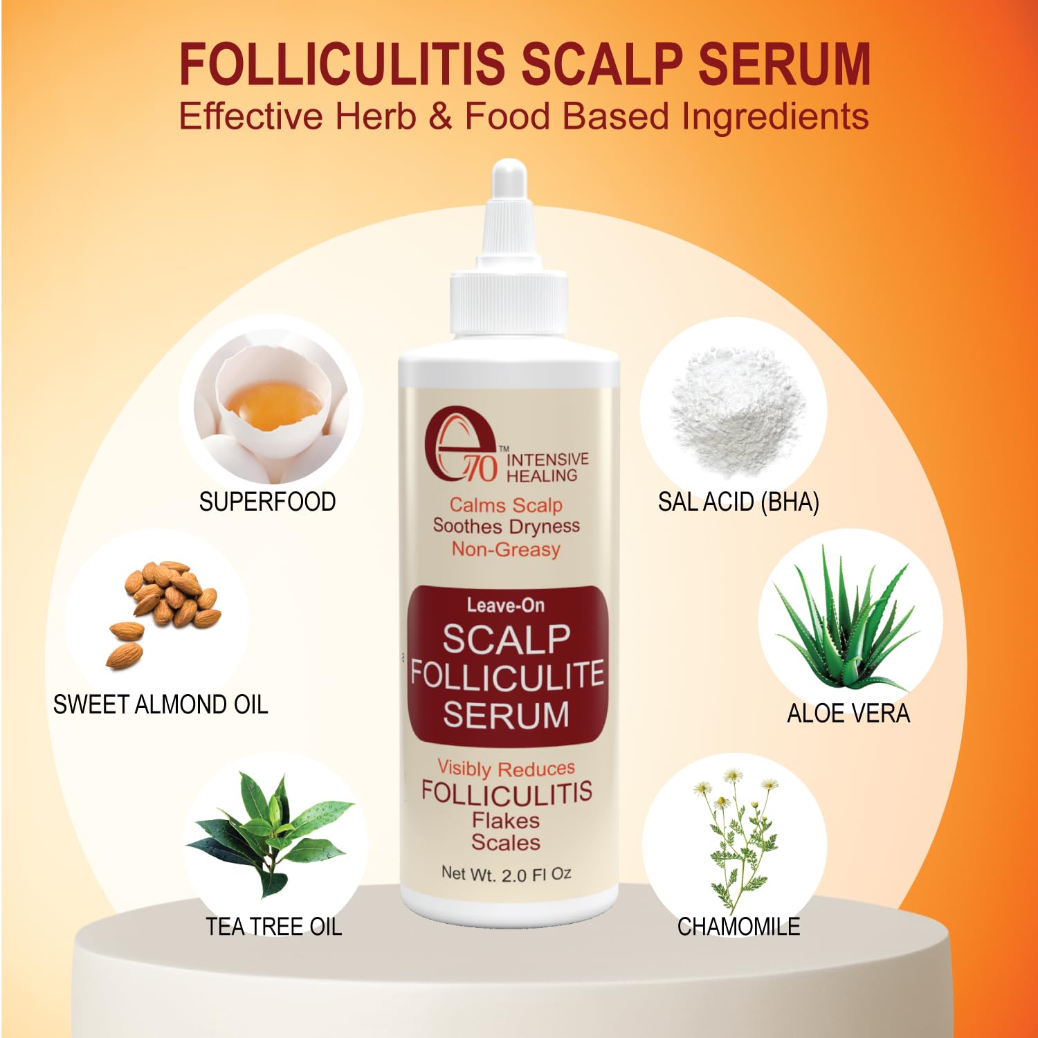 Tratamiento de foliculitis suero aclarador con ácido salicílico para eliminar la acumulación, para cuero cabelludo normal a graso. Propenso a