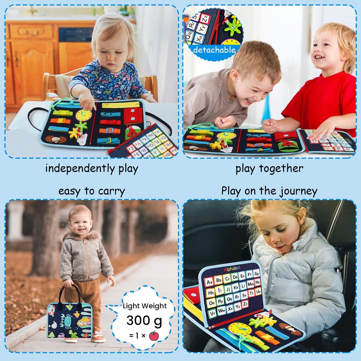 Joymo Juguetes Montessori de tablero ocupado para niños y niñas de 1, 2, 3, 4 años, juguetes sensoriales educativos para niños pequeños, juguetes de