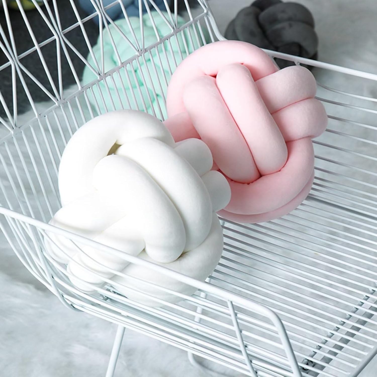 Almohada corta de felpa con nudo, almohada de cintura para decoración del hogar, cojín de felpa para decoración del hogar, sofá, automóvil y oficina