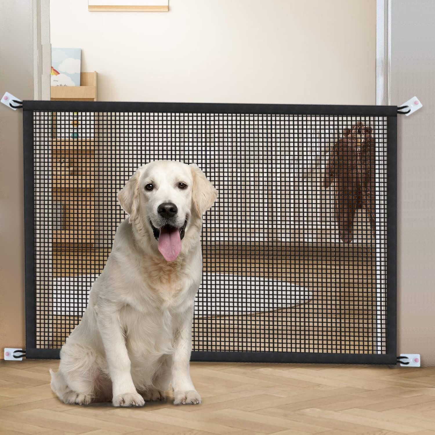 Puerta para perros para escaleras Puertas para mascotas para la casa Puerta de malla para perros para puertas, escaleras, seguridad interior de 29