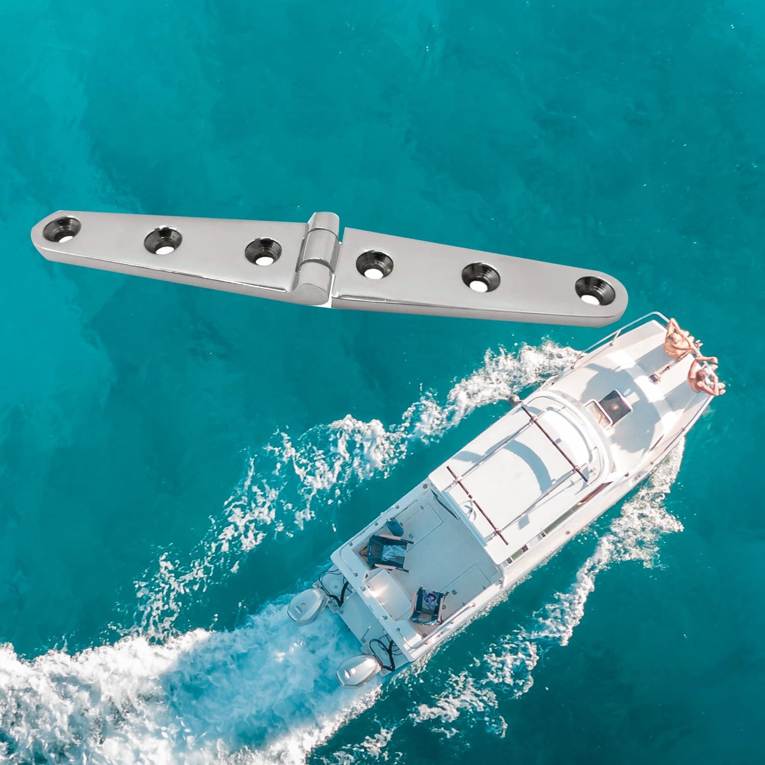 SHENGHUISS Bisagra de fundición para escotilla de barco, bisagras de puerta de acero inoxidable 316 para barco, yate con tornillos de 6 x 1 pulgada,