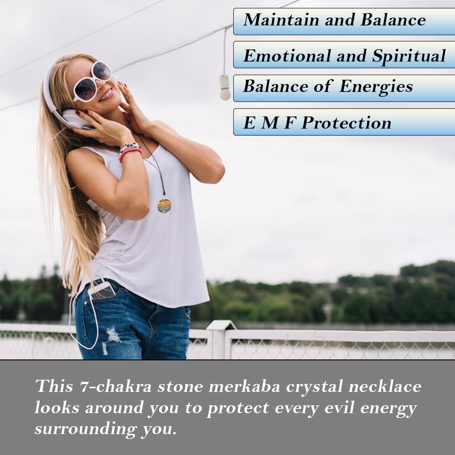 Energy Healing Pendant, Metatron Cube Necklace, Platonic Solids Set of 7-Piece Sacred Geometry, Orgonite Tear Drop Pendant Protection for Women &