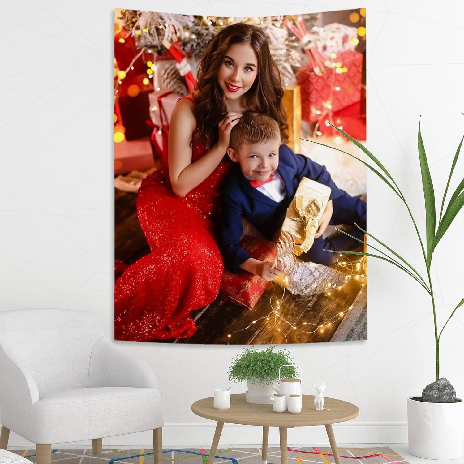 SCMYK Tapiz personalizado para cargar imágenes para colgar en la pared, tapiz personalizado para regalos de vacaciones, tapiz personalizado con foto