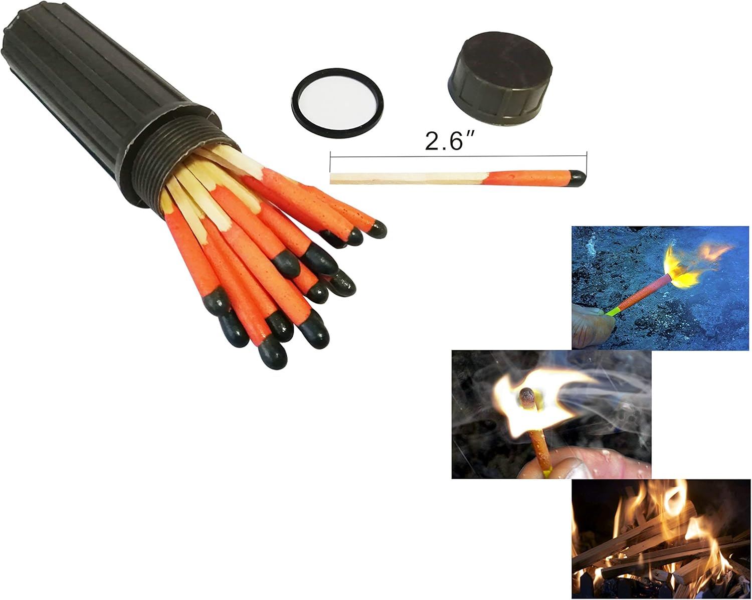 Arrancador de incendios de emergencia, 6 bolsas de magnesio 99.99% puro y resistente a la intemperie, a juego para camping, senderismo, bushcraft,
