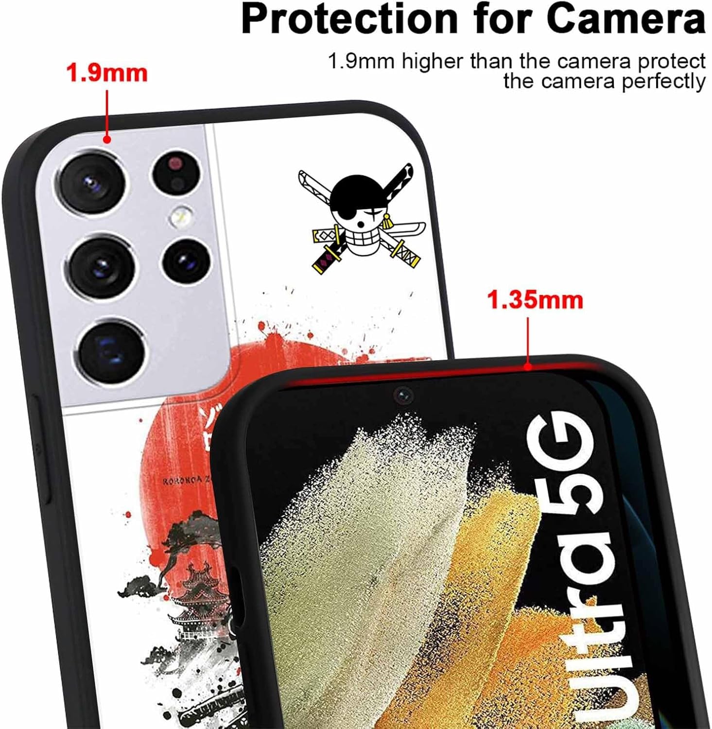 Paquete de 2 fundas geniales para Samsung Galaxy S21 Ultra (5G)S30 Ultra de silicona de 6.8 pulgadas, estampado de dibujos animados de anime para