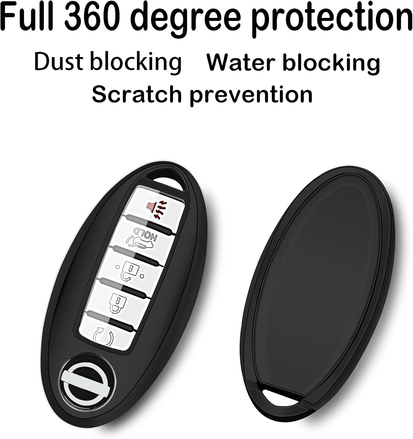 Kirsnda Funda para llavero compatible con Nissan, funda de TPU suave para llavepiel, 345 botones compatible con Altima Rogue Maxima Sentra Armada