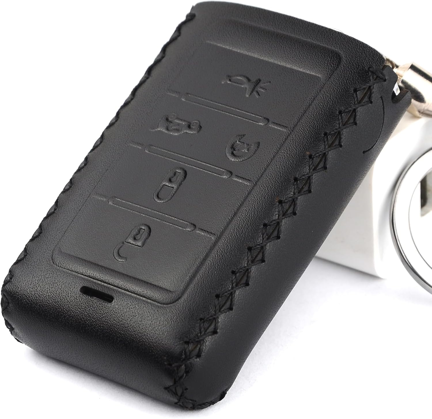 Cadtealir Funda para llavero de cuero italiano genuino compatible con llavero Jeep Grand Cherokee Wagoneer