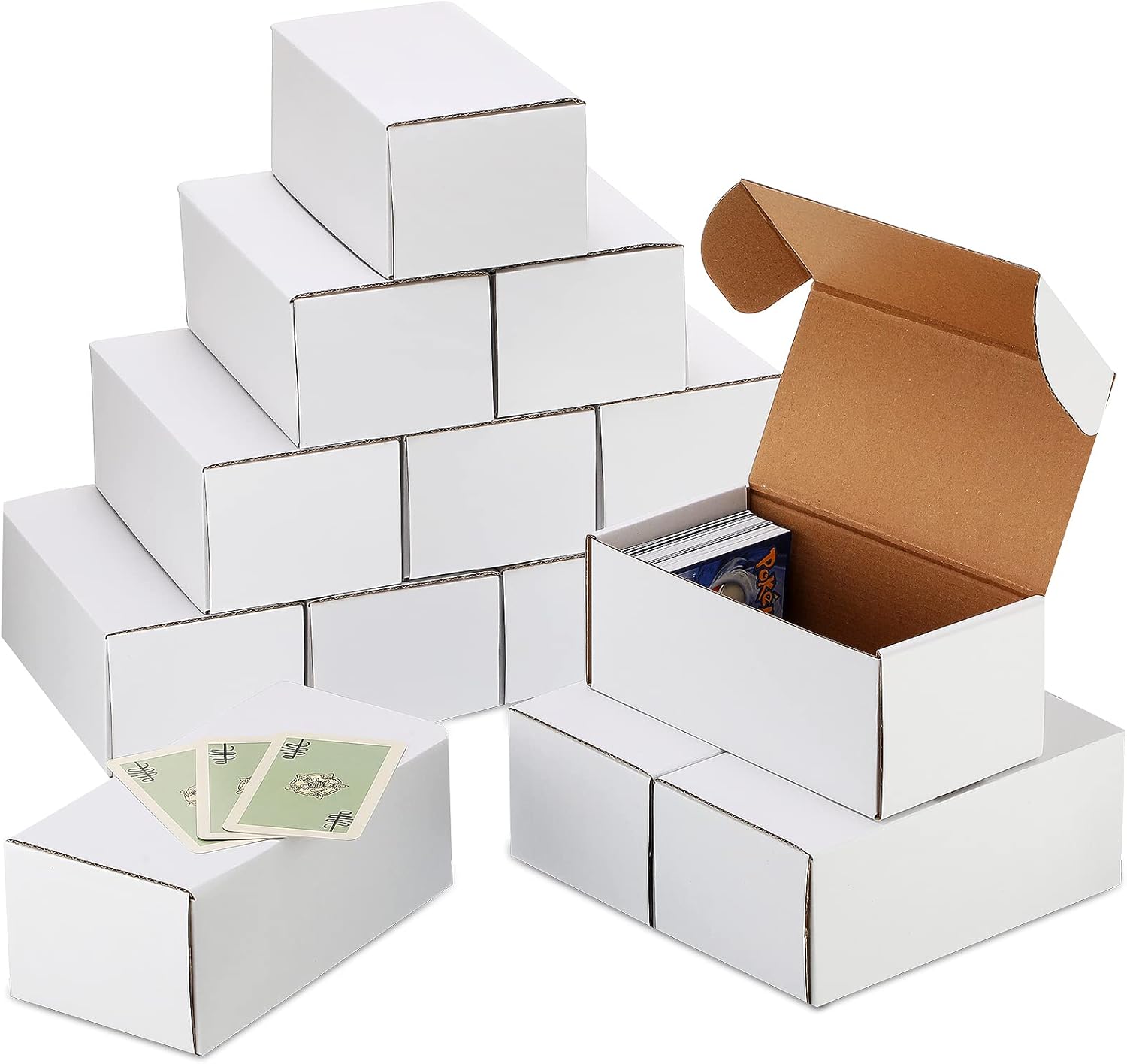 30 unidades de 400 unidades de cajas de almacenamiento de tarjetas de intercambio de cartón, caja de almacenamiento de tarjetas de béisbol