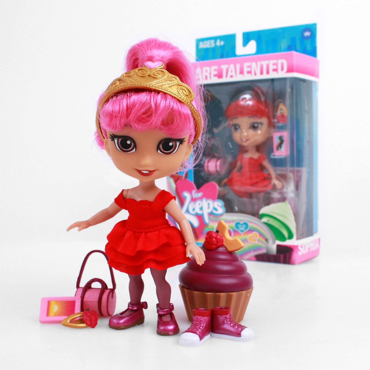 Loyal Subjects – for Keeps Sophia Girl with Cupcake Keepsake Hot Pink 5 figura de acción (red)