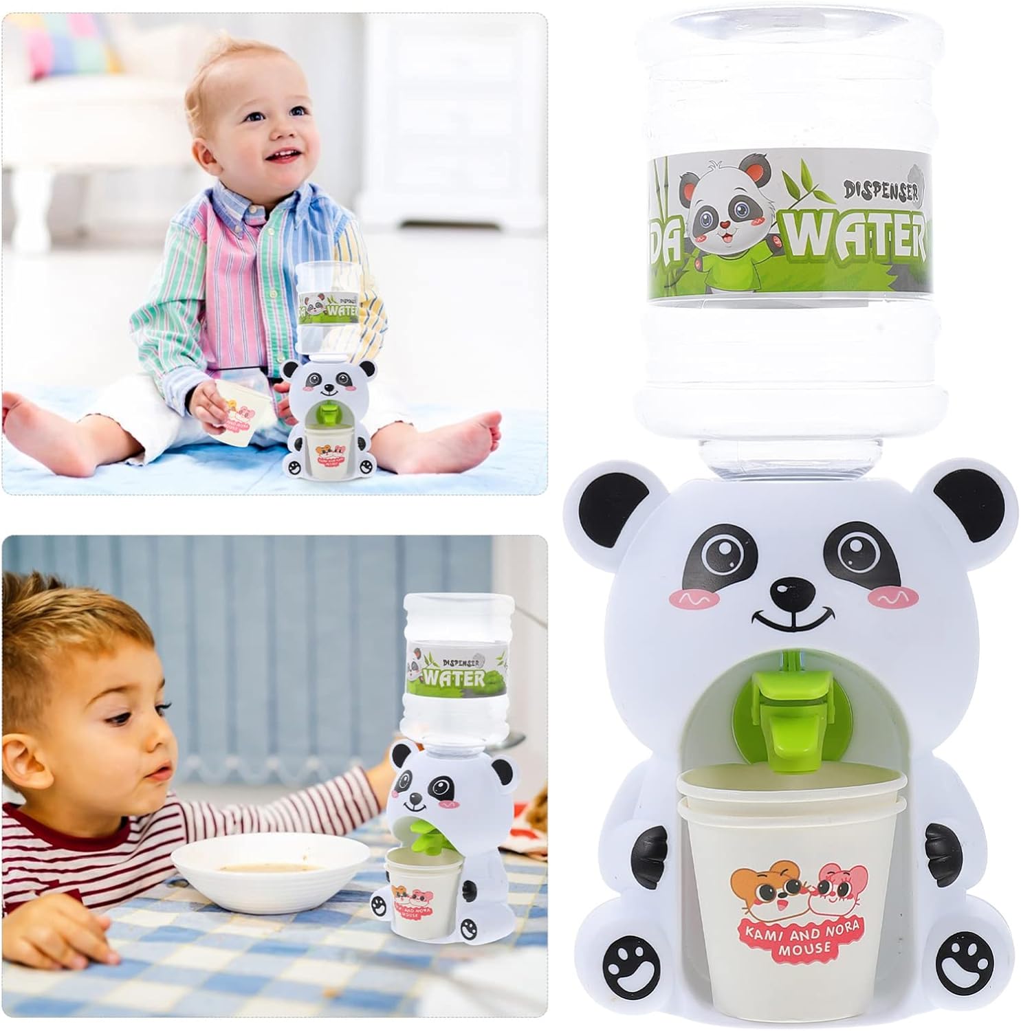 Toddmomy Dispensador de agua Kawaii dispensador de agua de juguete mini dispensador de agua eléctrico para niñas y niños pequeños accesorios (Panda