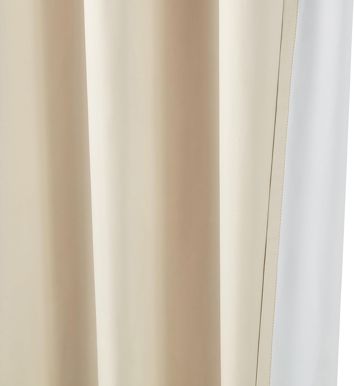 Tienda Basics Cortina opaca para ventana con ojales, 52 x 63 pulgadas, color beige, juego de 2