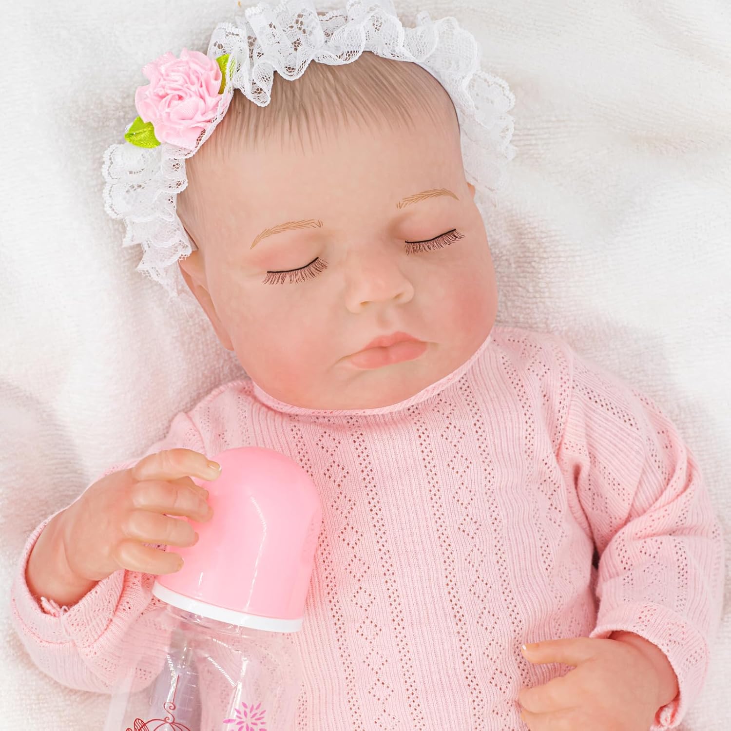 TONORA Muñeca realista de bebé Reborn con cuerpo y cabello realistas en 3D, muñecas de bebé recién nacido con cuerpo de tela de 18 pulgadas +