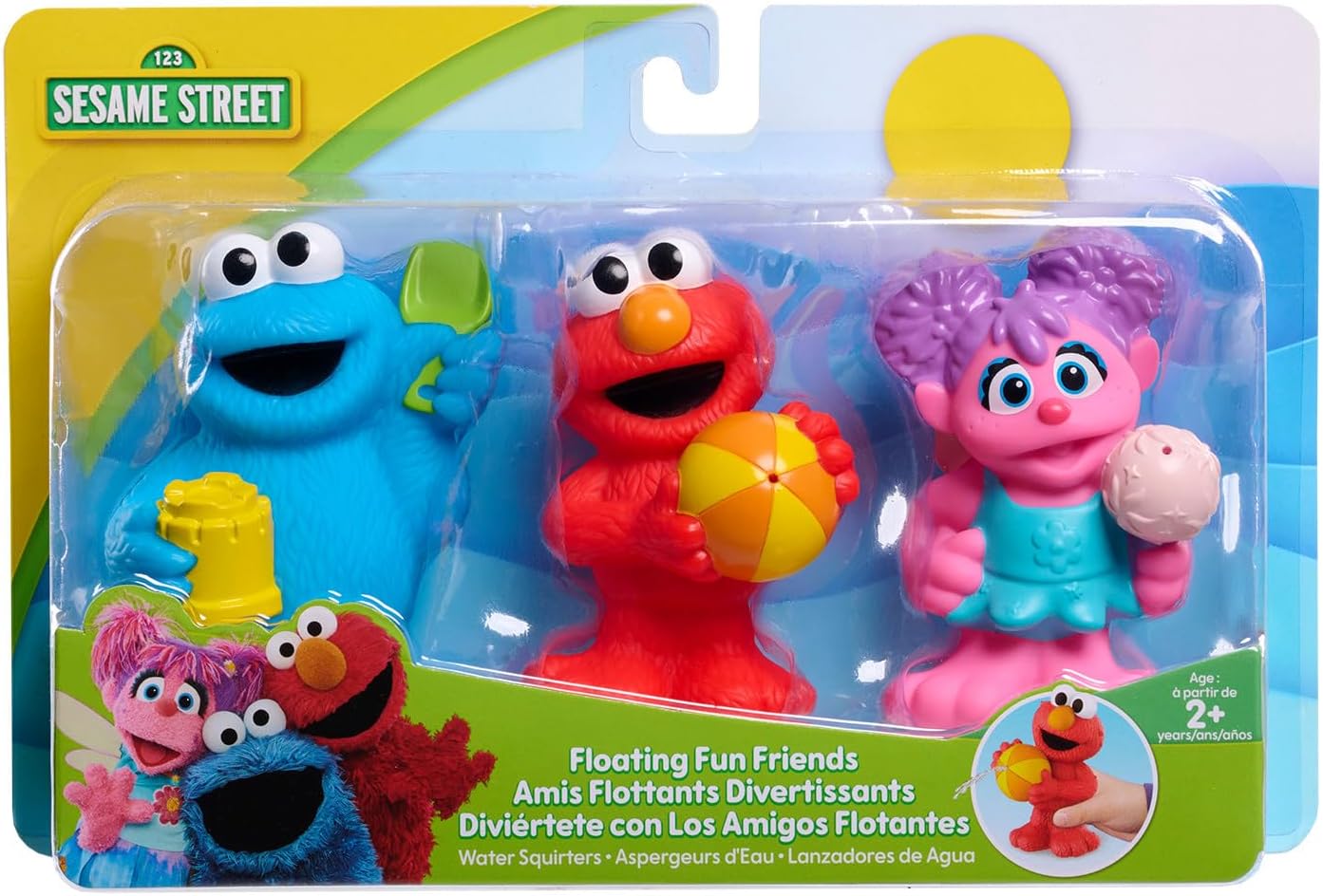Sesame Street – Juego de 3 piezas de juguetes flotantes para baño y piscina, juguetes para niños de 2 años en adelante Just Play