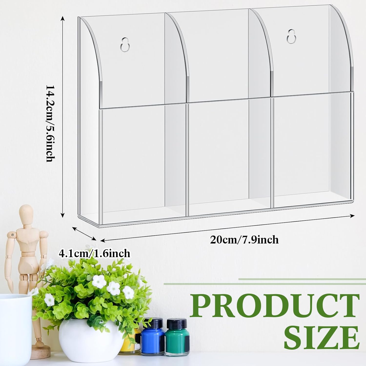 TaoBary Paquete de 2 soportes acrílicos para control remoto, caja de almacenamiento transparente para montaje en pared, un solo compartimento,