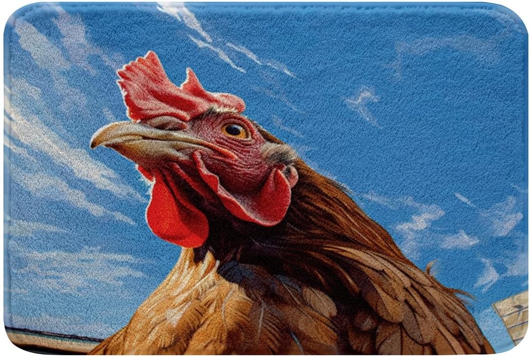 Alfombras de Btah de animales de granja para ducha, bañera de pollo, alfombras de baño para niños, decoración rústica de granja divertida temática