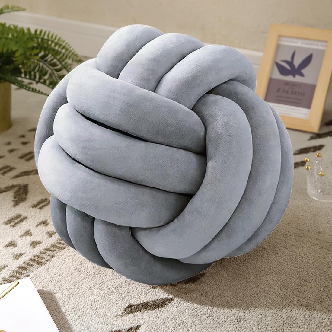 KUCCO – Cojín redondo de bola para decoración de habitación de niños, almohada de felpa para niñas, accesorios de fotografía para niñas, almohada