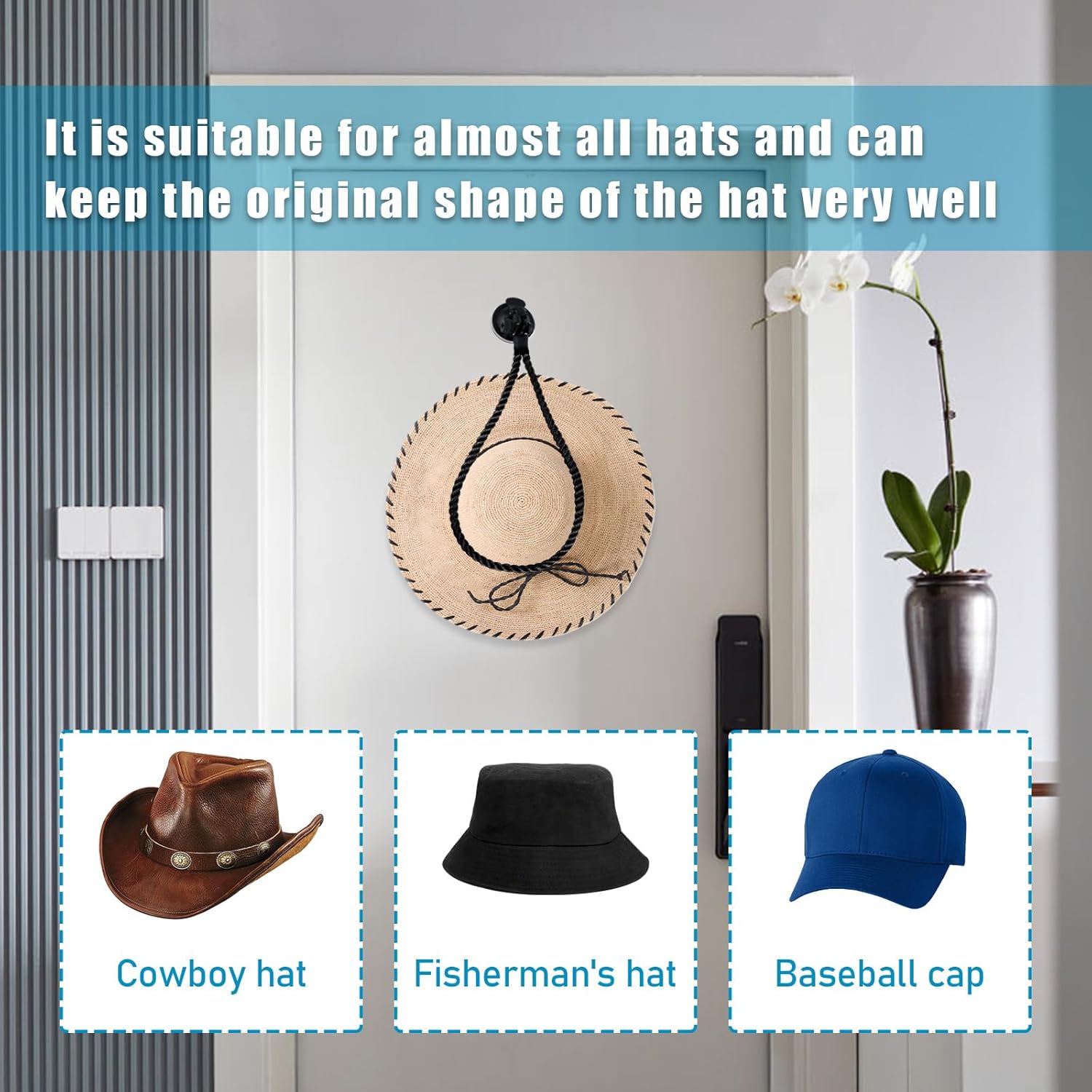 Soportes de sombrero de vaquero para tu vehículo, soportes para sombreros con ventosa, soporte para sombreros para mantener tu sombrero de forma