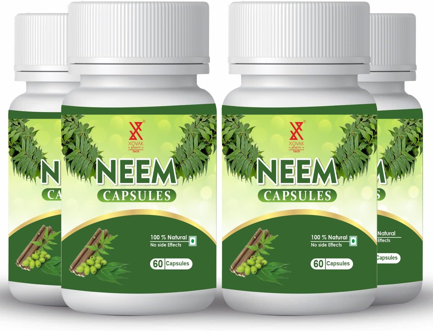 Neem Capsule  Purificador de sangre totalmente natural, piel y cabello saludables, 100% orgánico y seguro