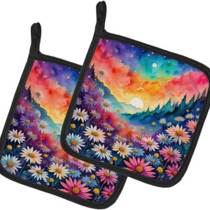 Caroline’s Treasures Colorful Asters Pair of Pot Holders Kitchen Heat Resistant Pot Holders Sets Oven Hot Pads for Cooking Baking BBQ, 7 12 x 7 12 Caroline’s Treasures Colorful Asters Pair of Pot Holders Kitchen Heat Resistant Pot Holders Sets Oven Hot Pads for Cooking Baking BBQ, 7 12 x 7 12