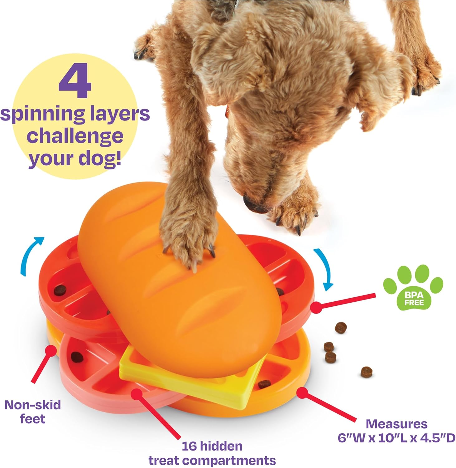 Brightkins Pupstrami Surprise! Treat Puzzle – Juguetes de rompecabezas para perros, juguetes interactivos para perros, regalos para perros