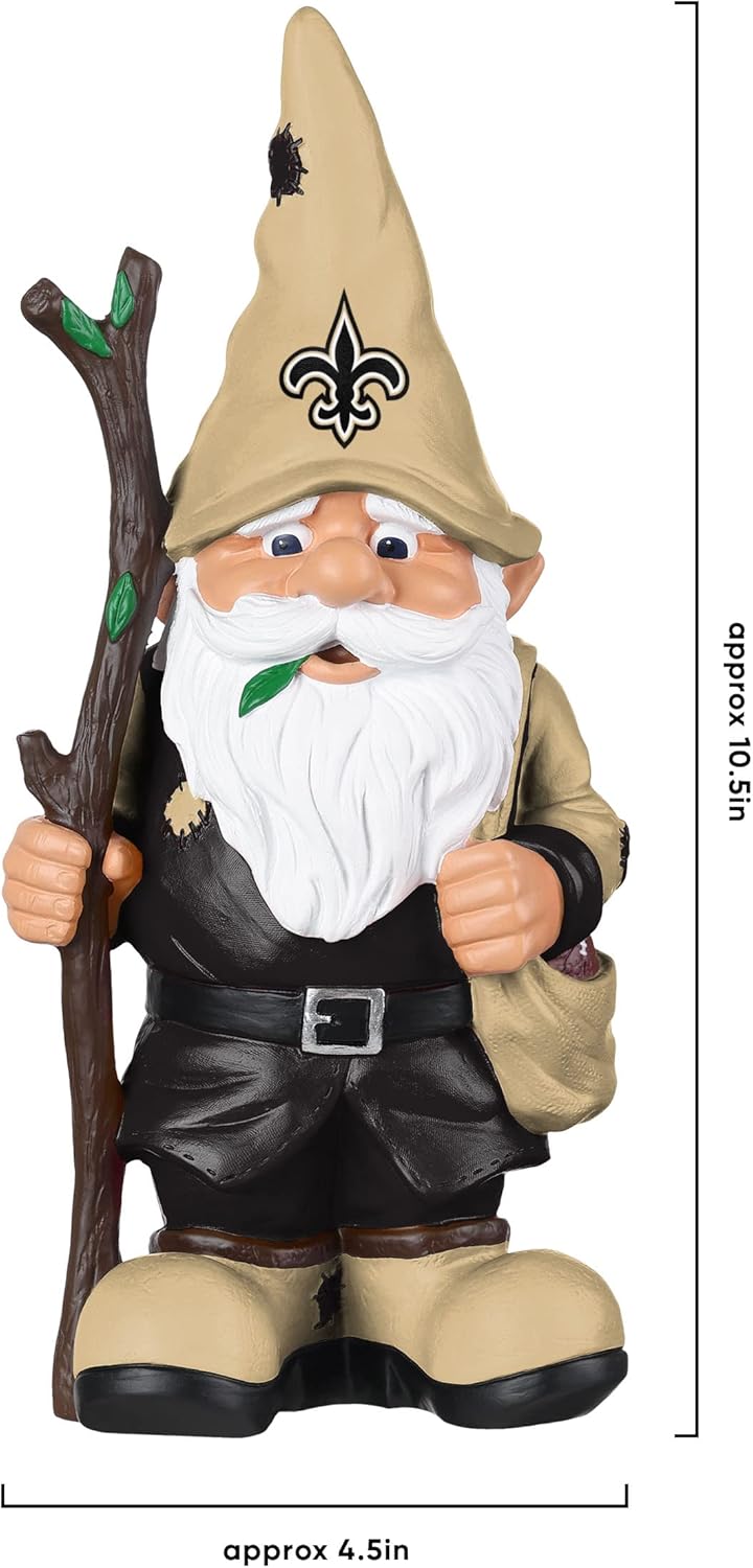 FOCO NFL Unisex-Adult NFL Team Logo Holding Stick Garden Statue Outdoor Gnome