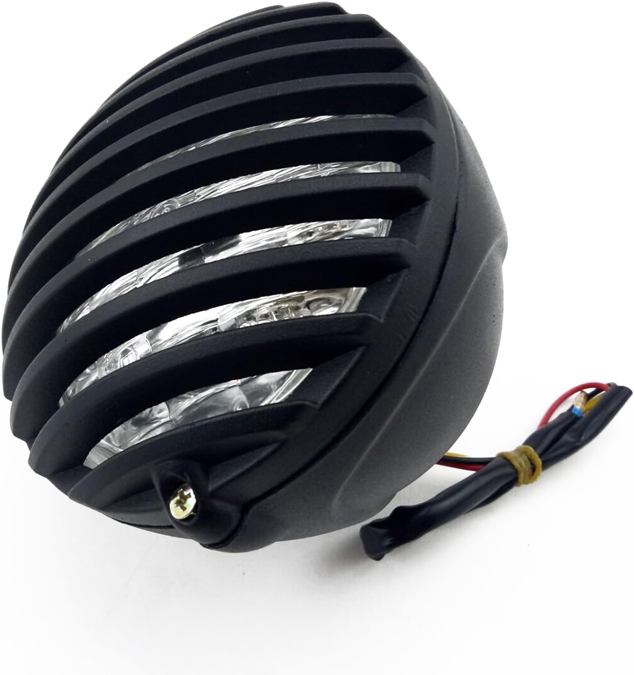5″ motocicleta faro parrilla prisión Chopper Bobber cabeza lámpara (negro)