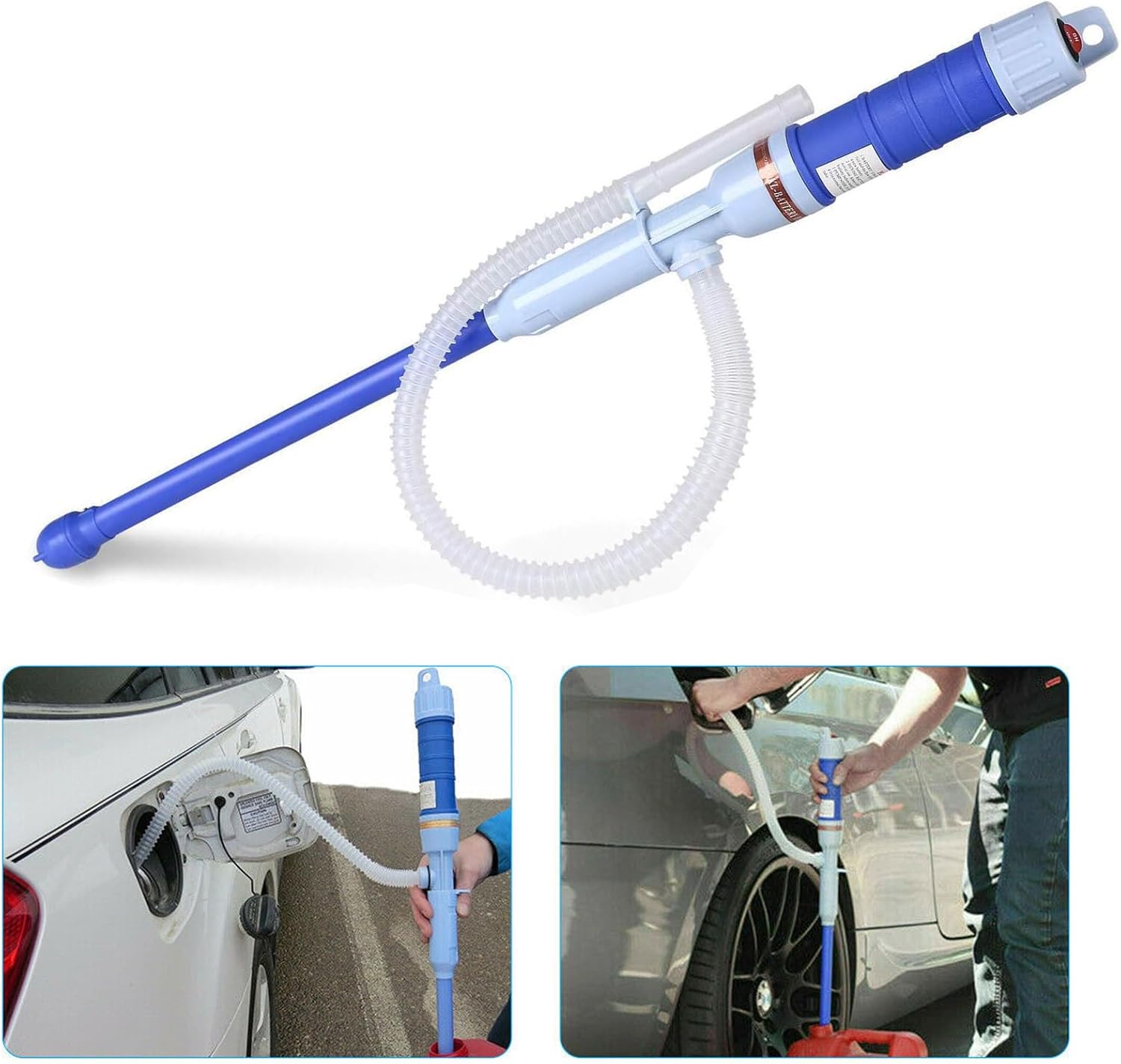 ACLONG Bomba de batería de energía portátil Bomba de transferencia de combustible de agua 2.2 galones por minuto para gasolina diesel aceite