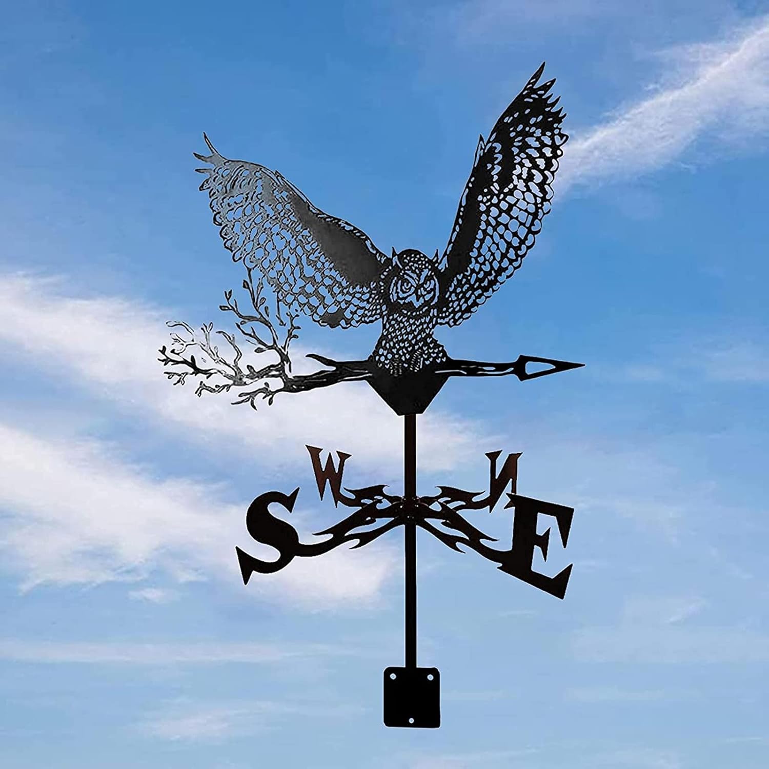 Veleta de viento Pelican Bird Badger Dolphin de acero inoxidable, veleta de viento, indicador de dirección del viento para decoración de jardín,