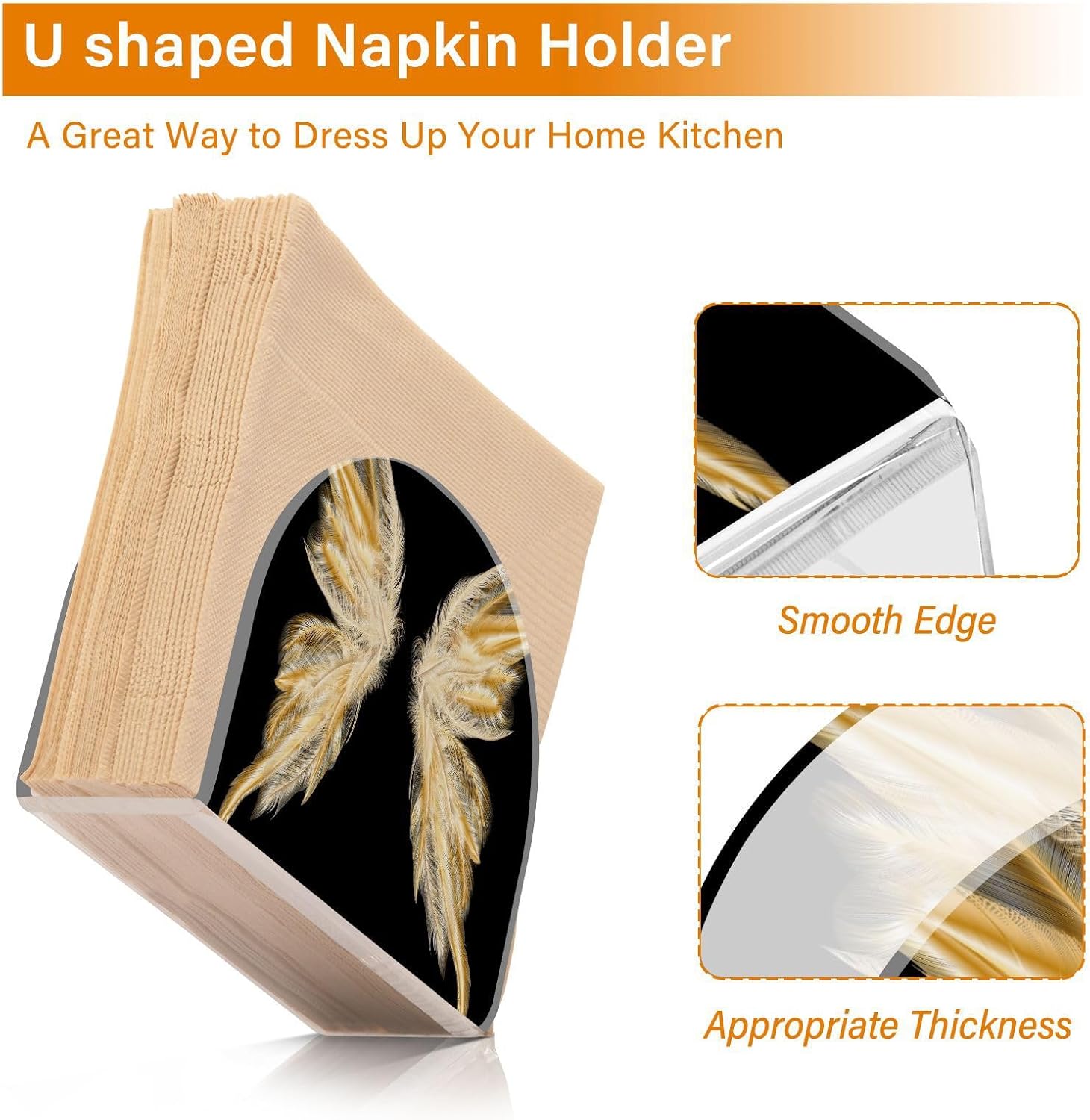 Servilletero de acrílico  Soporte para toallas de papel en transparente  Moderno soporte decorativo para servilletas de invitados para el hogar,